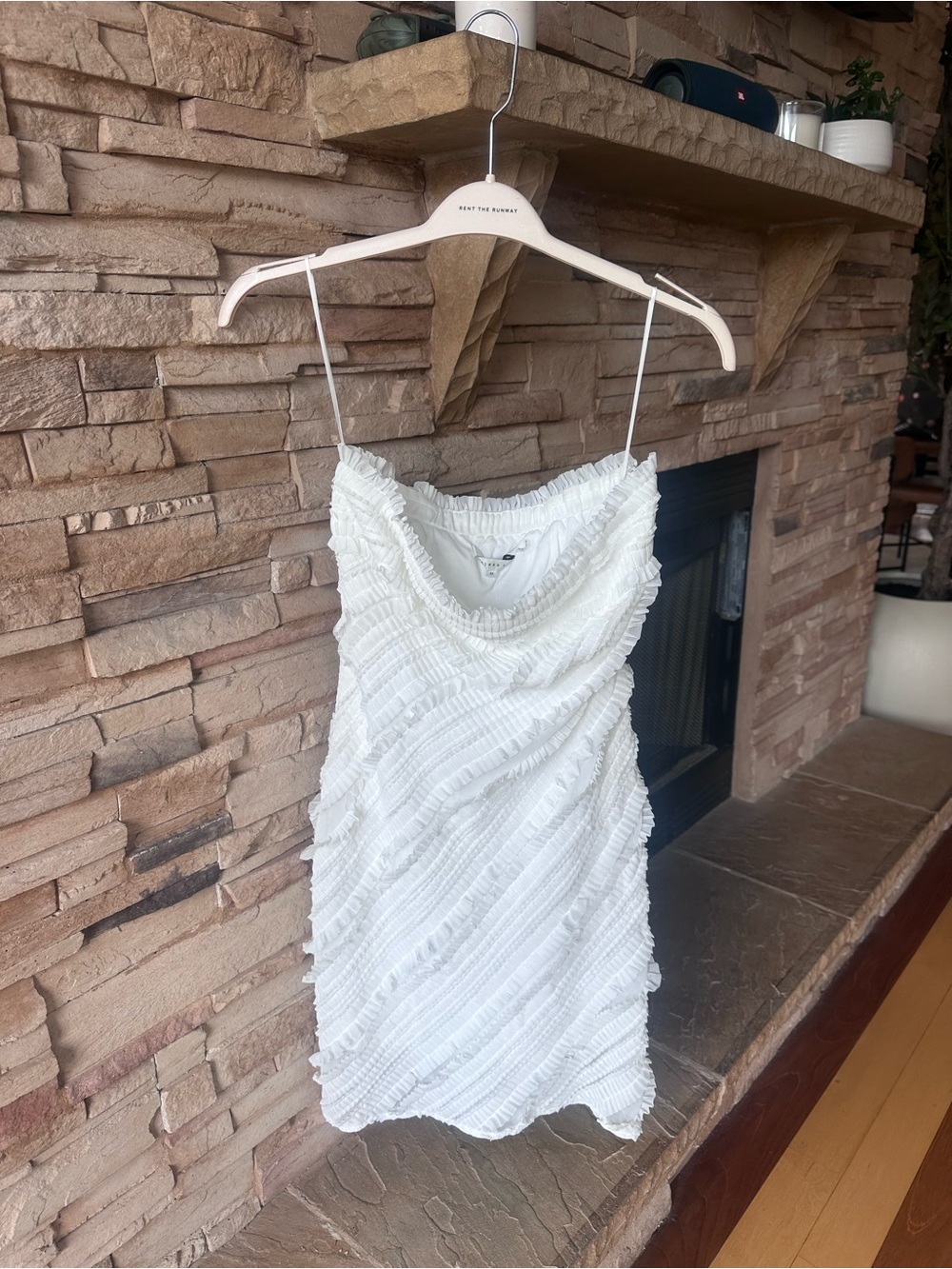 NWT: Anthropologie Endless Rose White Strapless Textured Mini Dress - Picture 5 of 7